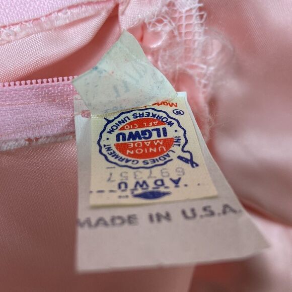 Vintage ILGWU JCPenney Made In USA Lace Formal Dress Size 11/12 - Picture 11 of 15